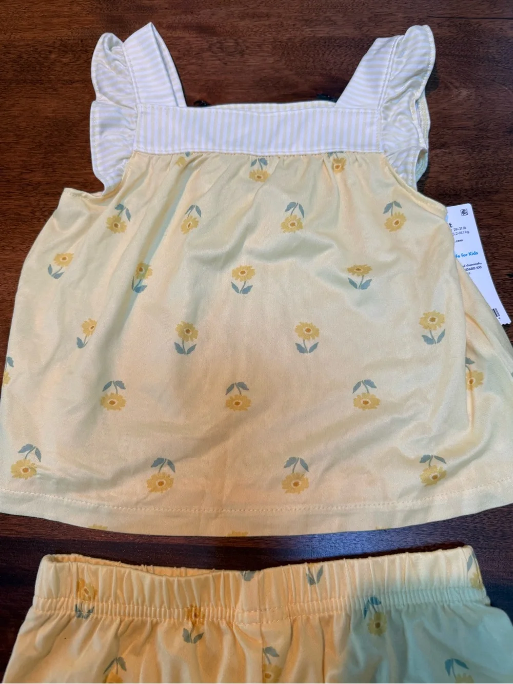 Yellow Floral Ruffle Tank & Shorts Set - Carters